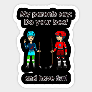 Anime Hockey Boy and Girl Sticker